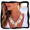 GORAIS Starfish Beach Wedding Jewelry Sets Silver Pearl Mermaid Necklace