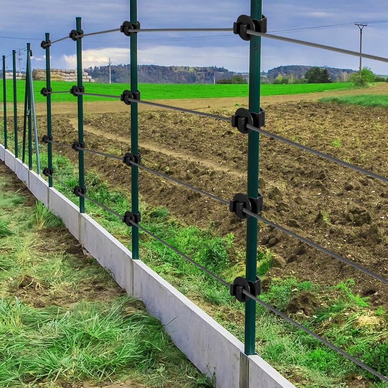 Geiserailie 150 Pcs Black T Post Insulators Electric Fence Posts