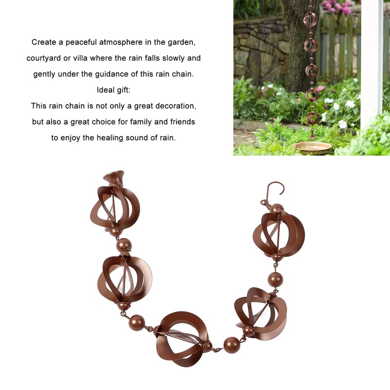 Hztyyier Hanging Metal Decorative Rain Chain for Garden Courtyard