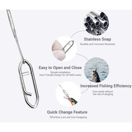 QISHUO Heavy Steel Fishing Leader Saltwater High Strength Wire Leader Line Bait Freshwater Fishing Leaders Stainless White Nickel, #2, 30lb, 7.8in, 40pcs