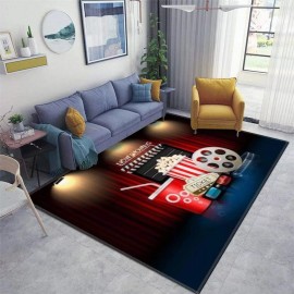 ZALAHM Home Area Runner Rug Pad Cinema Movie Theater Object on Curtain ;Sign Thicken...