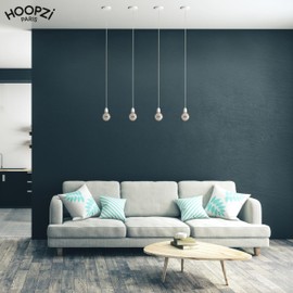 Hoopzi - Pendant Light 1 Flamming - 2.5 m Textile Cable - 1 x E27 Socket - Vintage, Industrial for Dining Table, Living Room, Dining Room, Room, Bedroom, Kitchen