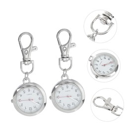 Gatuida Watch Keychain Fashion Nurse Students Pocket Watch Round Hanging Fob for Leisure
