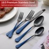 Onlycooker 20-Piece Black Silverware Set 18/0 Stainless Steel Flatware Sapphire