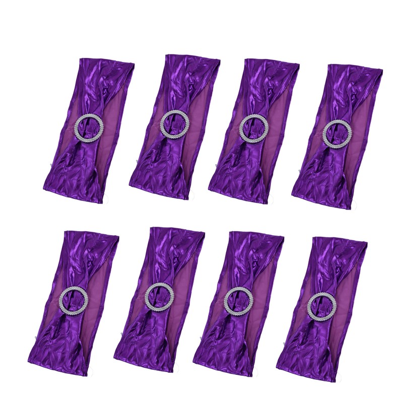 10Pcs Chair Cover Bands Elastic Stretch Sashes Bows for Wedding