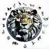 Wooden Puzzles for Adults, Unique Animal Shape Lion Wooden Jigsaw