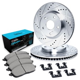 R1 Concepts Front Brakes and Rotors| Hardware Included| Front Ceramic Brake Pads and Rotors Kit| Fits 2015-2017 Lexus NX200t; 2018-2021 Lexus NX300; 2015-2021 Lexus NX300h; 2010-2015 Lexus RX350