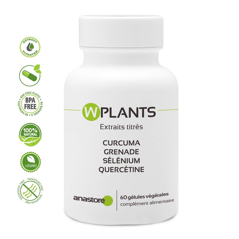 WPLANTS Complex Antioxidants High Dose Extracts of Turmeric, Pomegranate, Japanese