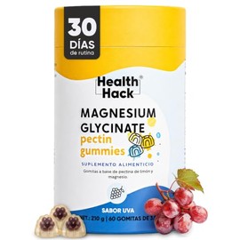 Glicinato de Magnesio Puro 60 Gomitas para Adultos Sin Azúcar Health Hack
