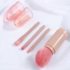 Portable Makeup & Eye Brush Set Portable Brush Set - Pink 3ea