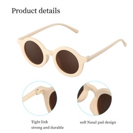 Wisebom 8 PCS Childrens sunglasses, Cute Multicolo Flower Round Bear kids sunglasses, UV400 Protection Toddler Boys GirlsSunglasses for Beach parties Birthday parties and Daily use