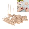 Unfinished Wood Wheels DIY Polished Round Wheel Wooden Pieces for