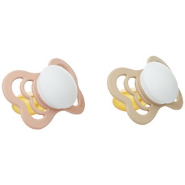BIBS Couture 2 Pack BPA Free Orthodontic Dummies Natural Rubber Latex Size 2 (6-18 Months), Blush/Vanilla Night