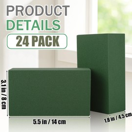 Hahood 24 Packs Floral Foam Blocks Wet & Dry Floral Foam Bricks 5.5x3.1x1.8 Inch Flower Arranging Kit for Fresh and Artificial Flowers Florist Foam Blocks for Wedding Home Decor