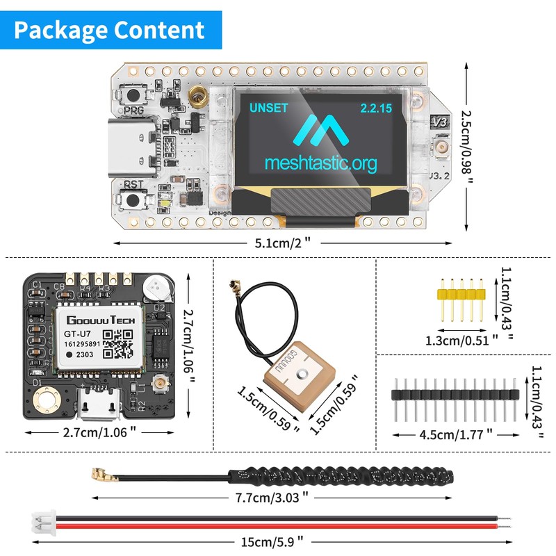 YELUFT ESP32 LoRa V3 Placa de desarrollo con módulo GPS