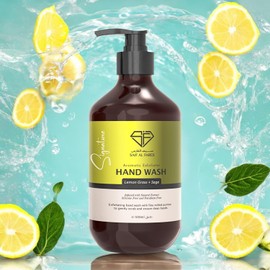 SAIF AL FARES Lemon Grass + Sage Hand Wash Alcohol Free with Lemon Grass and Sage Scent Infused with Natural Extract | Exfoliating Fine Milled Pumice Hand Soap 16.9 Fl Oz