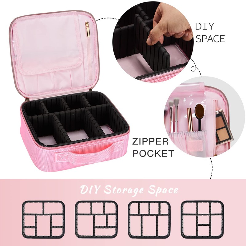 Joligrace Makeup Bag Cosmetic Case Vanity Travel Beauty Box Make