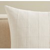 ZeeMart Linen Checked Throw Pillow Covers Set of 2, 16x16