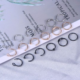 Anicina Nose Rings 20G Nose Studs Nose Rings Hoop Bone Pin Nose Rings Screw Nostril Piercing for Womens Mens CZ Nose Ring Stud