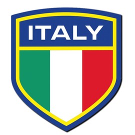2 x 10cm/100mm Italy Flag Crest Italian Window Cling Sticker Car Van Campervan Glass #4013
