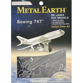 Fascinations Metal Earth Boeing 747 Commercial Jet Aircraft 3D Steel Model Kit