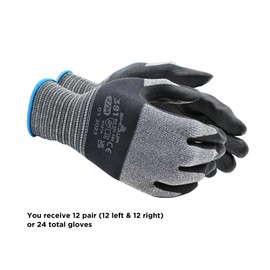 SHOWA 381 Lightweight Breathable Oil Resistant Nitrile Coated Work Gloves, XX-Large (Pack of 12 Pair)