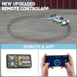 SASBSC Mini RC Toy Cars for Boys Kids Adults, 2.4GHz APP Remote Control Car with Lights and 3 Speed Modes, 1/64 Race Toy Car Rechargeable for Boys Ages 5-7 8-12,Birthday Gifts for Kids