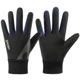 Long Keeper Kinder Fahrradhandschuhe Radsport-Handschuhe für Jungen Mädchen rutschfest Warme Winterhandschuhe Sporthandschuhe Fahrrad Radfahren Klettern Fußball (Blau-M, M-(Handumfang: 16–18 cm))