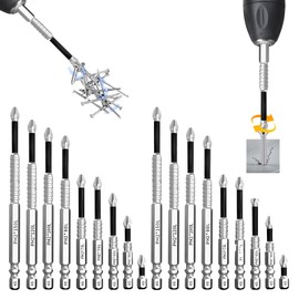 K5 Magnetic Screwdriver Bit Set 18PCS, Extra Long Phillips Drill Bits 25-150mm, High Magnetic Impact Driver Bits for Power Drill, Non Slip Screwdriver Bits Set for Home Repair DIY