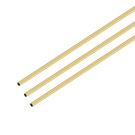 iMeistek Brass Tubes, 2.5mm OD 0.2mm Wall Thickness 300mm Length Seamless Straight Brass Round Pipe Tubing for DIY Crafts (3PCS)