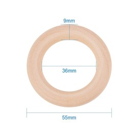 Onwon 10 Pieces Wooden Rings Natural Wood Rings Without Paint Smooth Unfinished Wood Circles for Craft DIY Baby Teething Ring Pendant Connectors Jewelry Making (55mm)