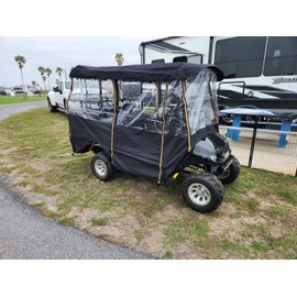 Golf Cart Enclosure 4 Passengers 88''Length Extended Golf Car Cover Heavy Duty Golf Cart Rain Cover, Compatible with EZGO, TXT, Yamaha Club Car
