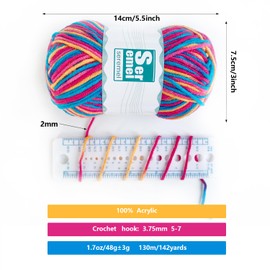 6 Pcs Acrylic Yarn for Crocheting/Knitting，Multicolor Colorful Worsted Rainbow Yarn,288g(6x48g), Perfect for Any Knitting Crochet,Granny Square and Crafts (Blue red Yellow)