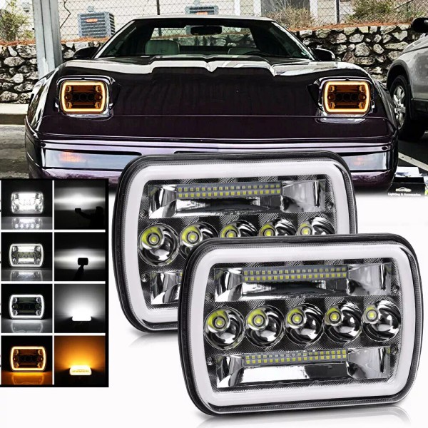 uni-shine Fit Chevy Corvette C4 1984-1996 Pair 5x7 7x6 LED