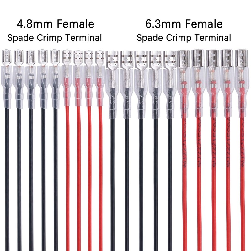 Twidec/20Pcs 4.8mm and 6.3mm Female Spade Crimp Terminal with Insulating