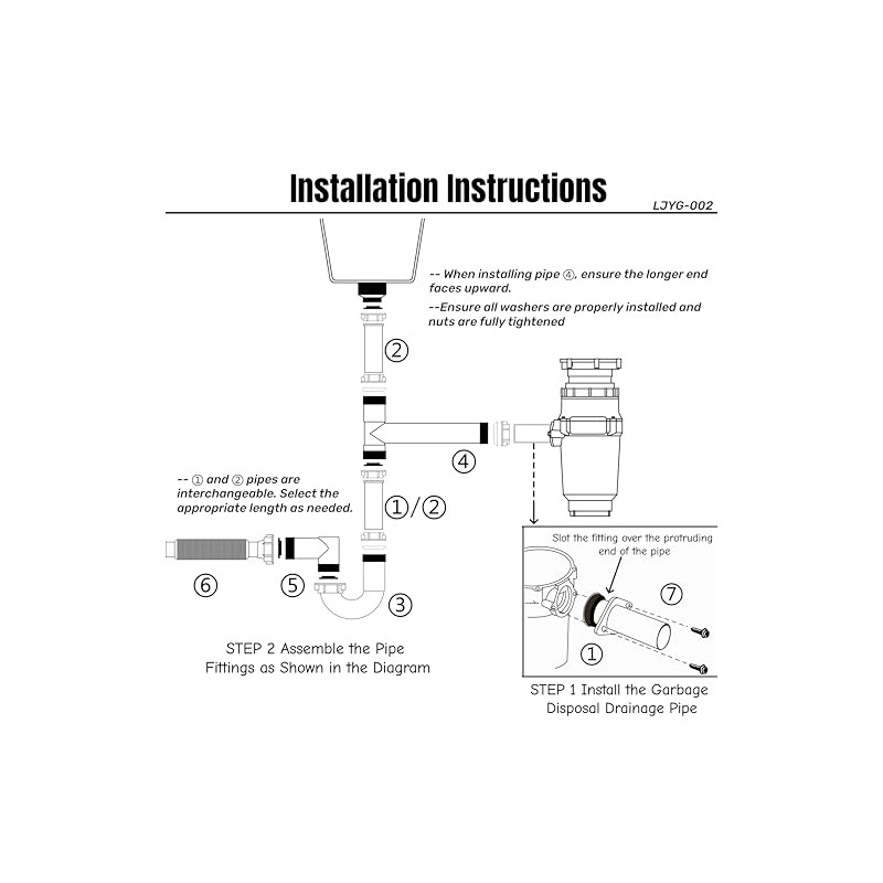 Garbage Disposal Installation Kit, Complete Kitchen Sink Drain Pipe Kit