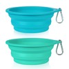 SLSON 2 Pack Dog Bowls Integrated Foldable No Rim Plastic