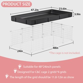 Waterproof Guinea Pig Cage Liner 47.2" X 23.6", Leakproof Bunny Liner Tarp Bottom Base, Reusable Guinea Pig Liners for Cage Washable Rabbit Cage Liner for Ferrets, Hamster, Hedgehog, Chinchilla