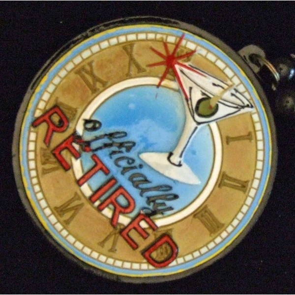 Officially Retired Party Martini Mardi Gras Bead Necklace Spring Break