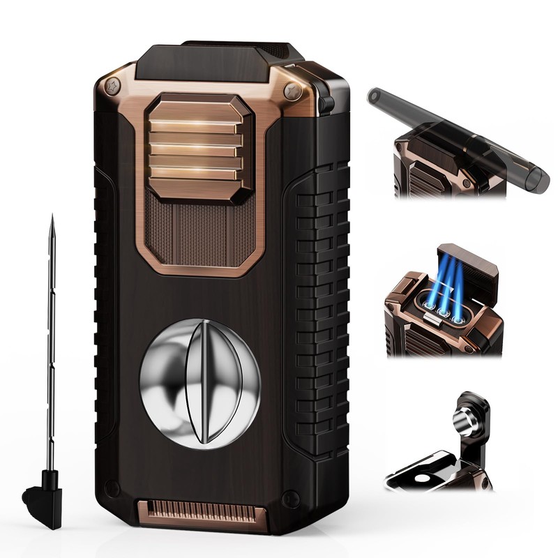 5-in-1 Torch Lighter with Tool, Punch, Holder and Draw Enhancer