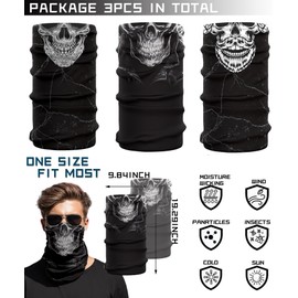 Groodeko Skull Face Mask - Sun UV Protection balaclava, Cooling Bandana for Men - Stay Cool and Stylish with this Versatile Bandana Mask