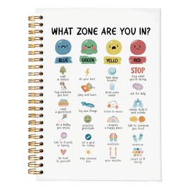 MOFUYU Mental Health Journal, What Emotion Are You In Mood Tracker Journal for Teens and Girls, Guided Notebook for Mental Health Gifts, Self Care & Reflection Spiral Notebook 5.5x8.3