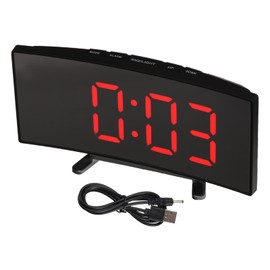 sourcing map Alarm Clock with Red Digits, Digital Alarm Clocks for Bedrooms with USB Charging Port, Adjustable Volume, Dimmable, Snooze, 12/24H, Extra Loud Alarm Clock for Adults Teenagers