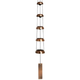 Woodstock Chimes Signature Collection, Woodstock Temple Bells, Quintet (32'') Copper, Wind Bells for Outdoor, Patio, Home or Garden Décor (TB5C)