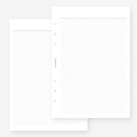 May Paper Co. A5 Grid 4mm Planner Insert for Filofax A5, LV GM agenda refill 6 hole 5.8 x 8.3, White