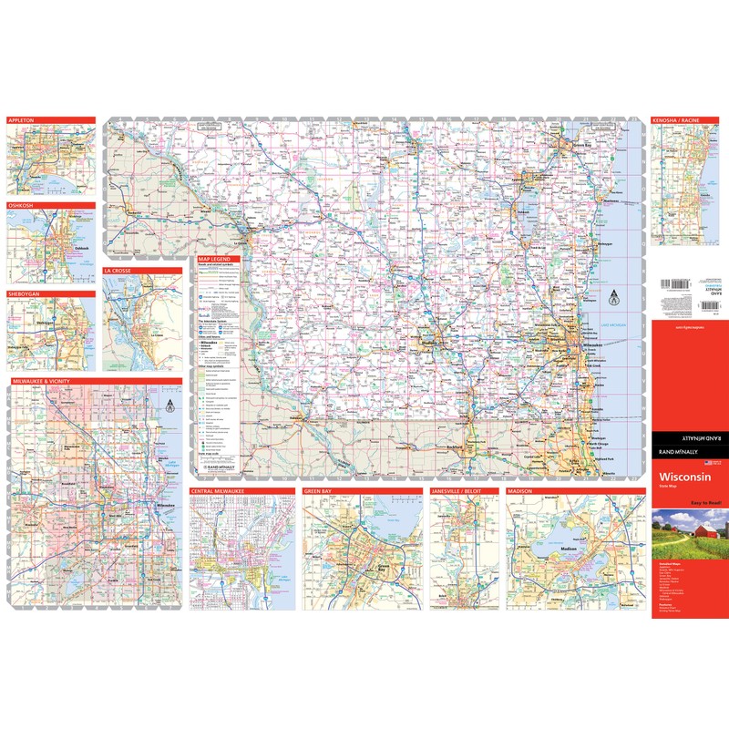 Rand McNally Easy to Read: Wisconsin State Map