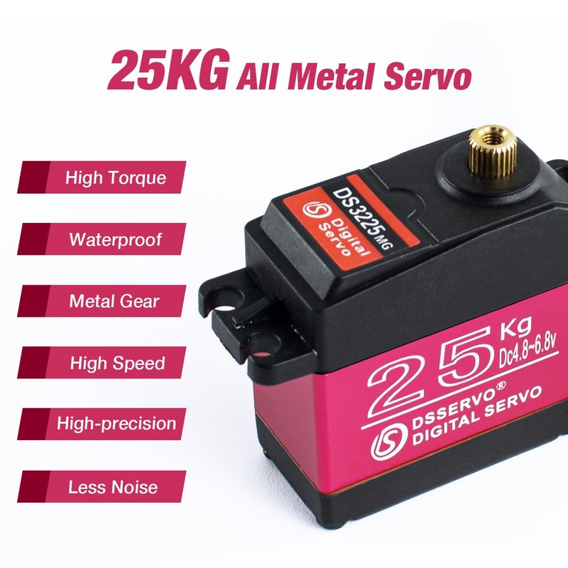Hosyond DS3225 25kg RC Servo Motor High Torque Full Metal