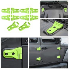 10PCS Door Hinge Cover & Hood Hinge Cover Trim Exterior Accessories for 2018-2024 Jeep Wrangler JLU Gladiator JT 4-Door (Green)