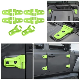 10PCS Door Hinge Cover & Hood Hinge Cover Trim Exterior Accessories for 2018-2024 Jeep Wrangler JLU Gladiator JT 4-Door (Green)