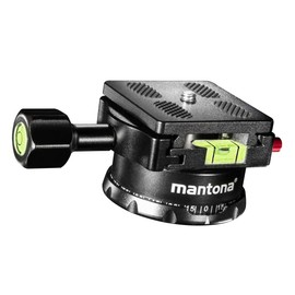 mantona Panorama Head 360 Degree with Bubble Level and Quick Release Plate